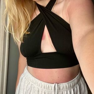 Black tie crop top